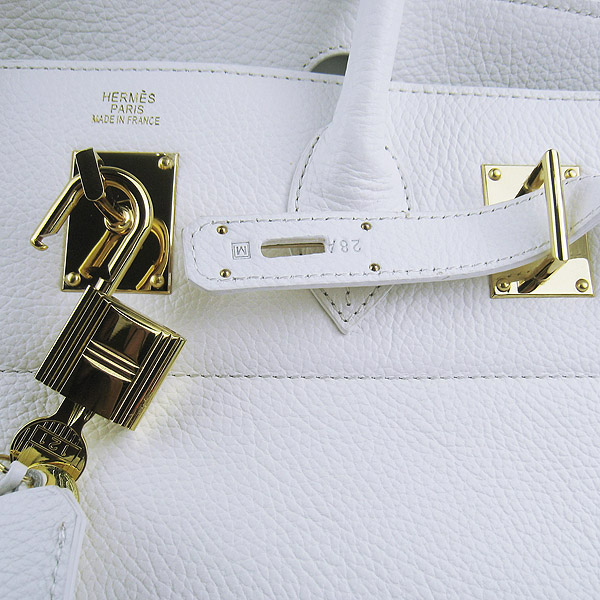 Cheap Hermes Birkin 42cm Replica Togo Leather Bag White 6109 - Click Image to Close